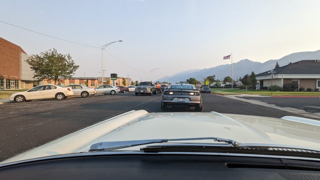 Who backs up in a 500 car line? Oh, yeah, a camaro driver.. 